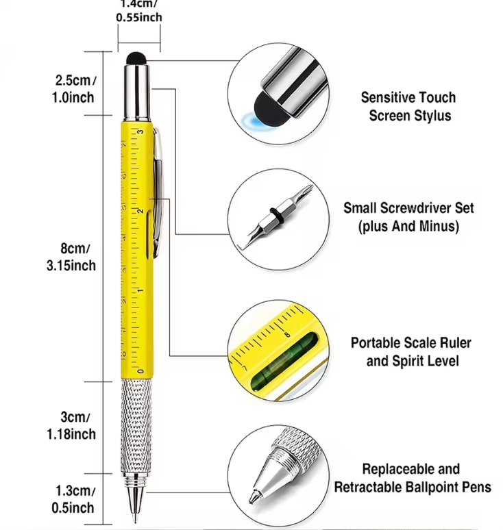 7 In 1 Multi-tool Metal Pen